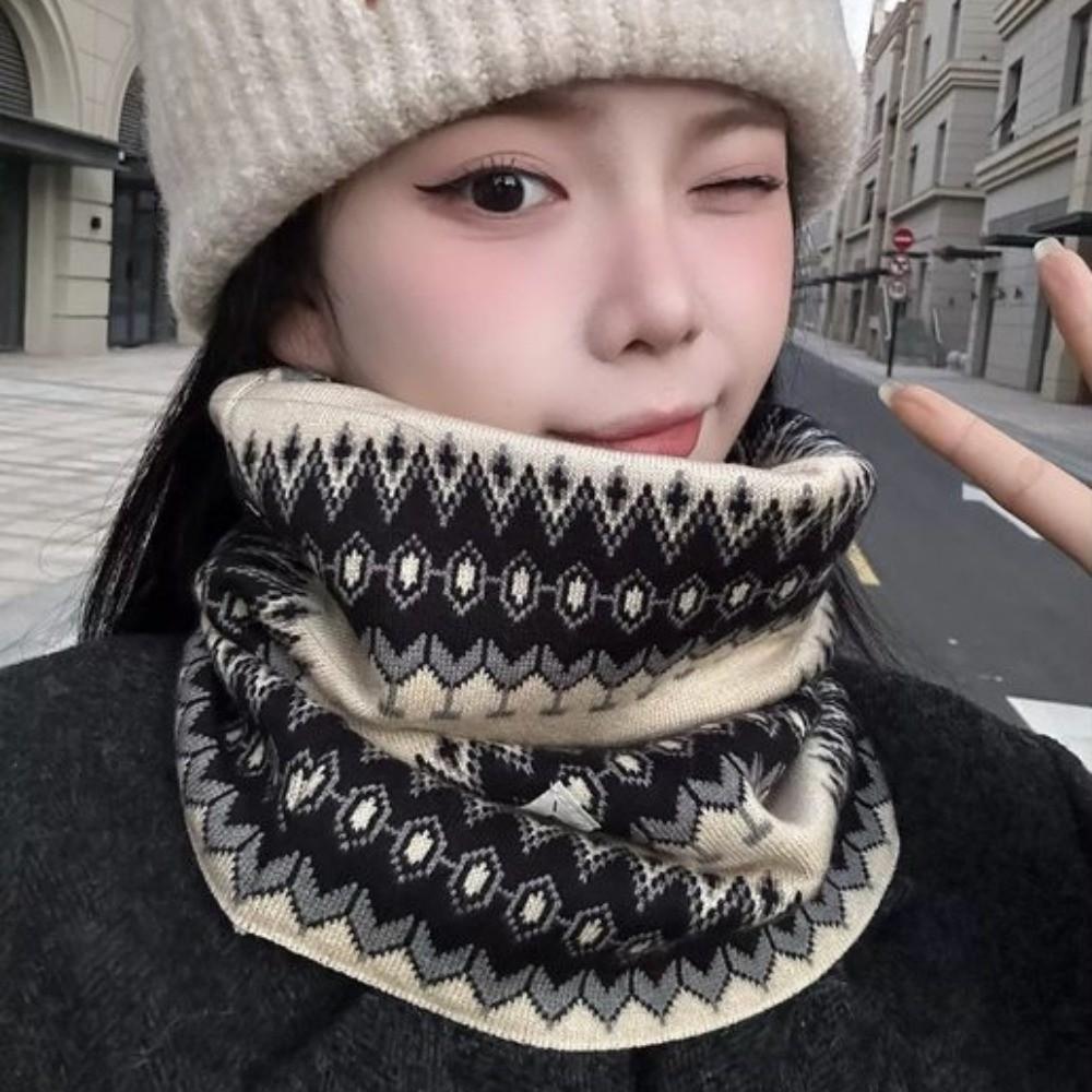 Polka Point Winter Cycling Thermal Mask Leopard Print Pullover Cap Earhook Neck Warmer  Male