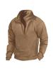 Men's Tactical Warm Stand Collar Half Zip Hoodie - Long Sleeve Outdoor Sports Pullover