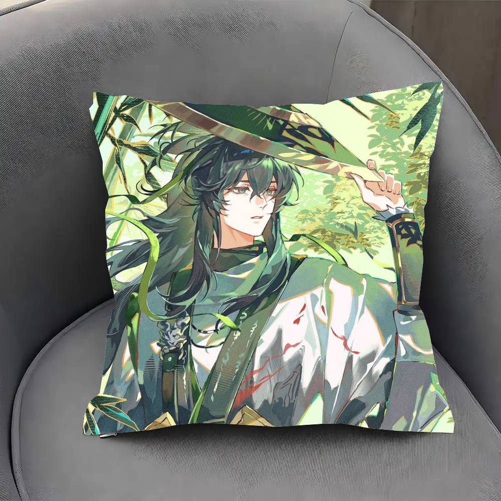 Qiuyuan Anime W-wuthering Waves Pillow Case Fashion Square Pillowcase Bedroom Sofa Room Ins Decoration Leisure