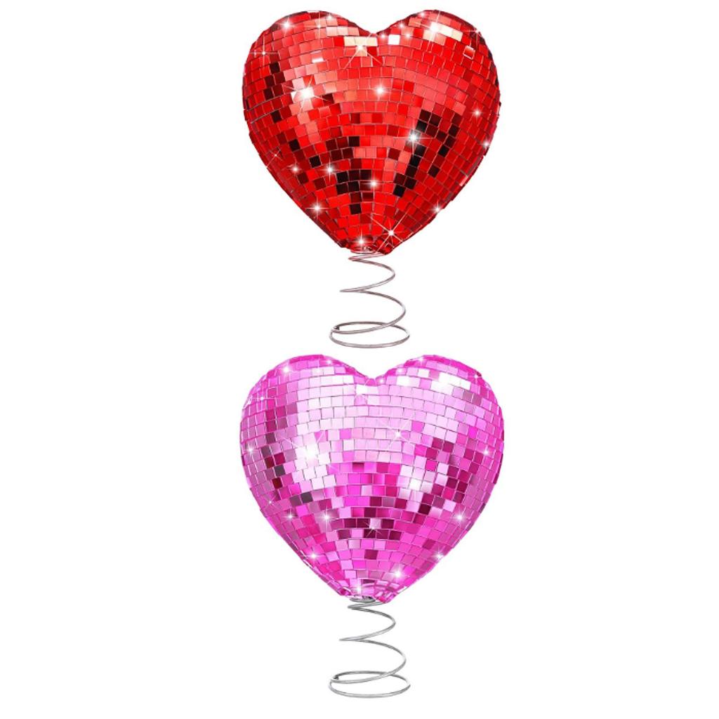 Valentine Heart Tree Topper Decorative Creative Shiny Treetop Decor Display for Party Engagement Apartment Outdoor Events