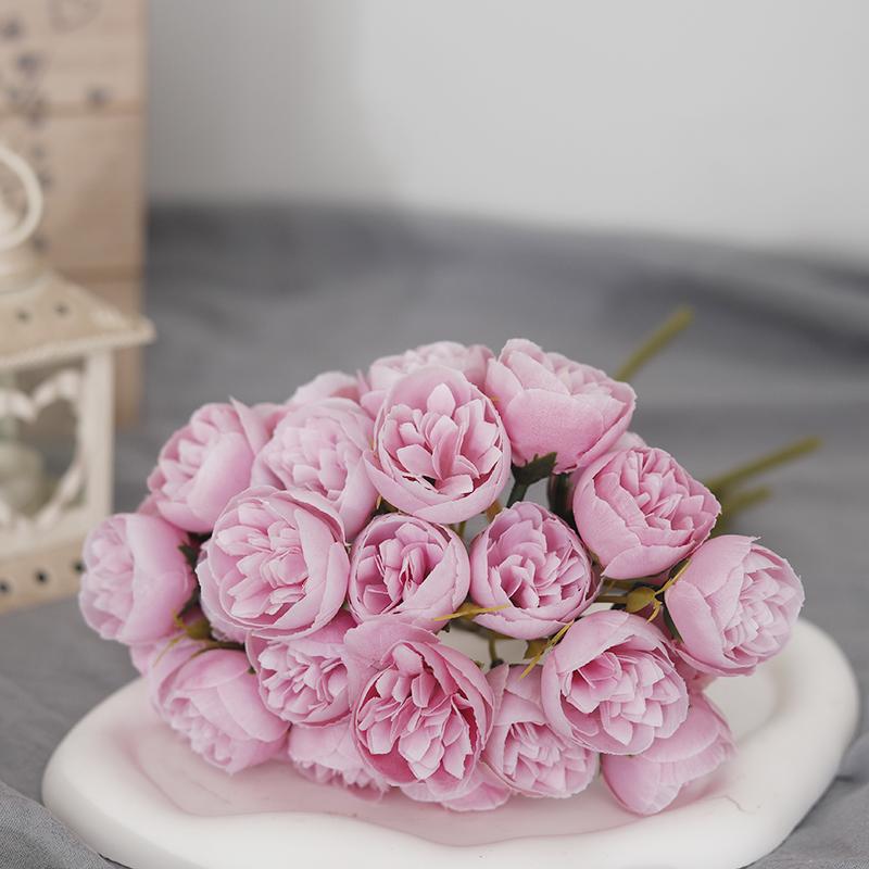 

27 головок розовых роз, пионовидных искусственных цветов, шелковый букет для стола, вазы, домашнего свадебного украшения, розы, искусственные цветы