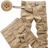Men's Loose Fit Cotton Tactical Pants with Multi-Pockets