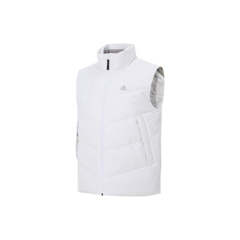 Adidas Three-Stripe Windproof Stand Collar Down Vest Men Outerwear White IS0369