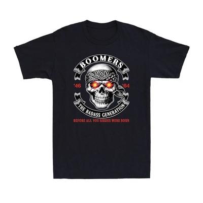 Baby Boomer Badass Was Born Before You Sissies Skull Guy Personality Crew Neck Casual Short Sleeve Fashion T-shirt Tops