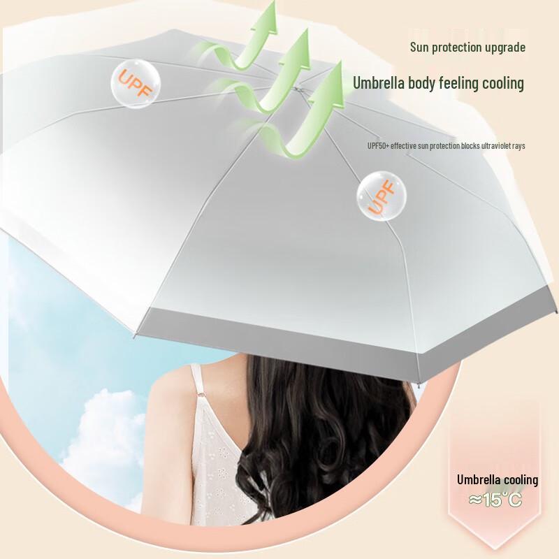 MAYDU Black Foldable Sun Umbrella