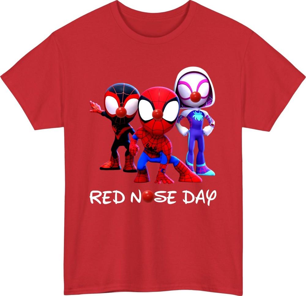 Red Nose Day Cartoon Superhero Kids Gift TShirt Cartoon Lover GIft Tee S