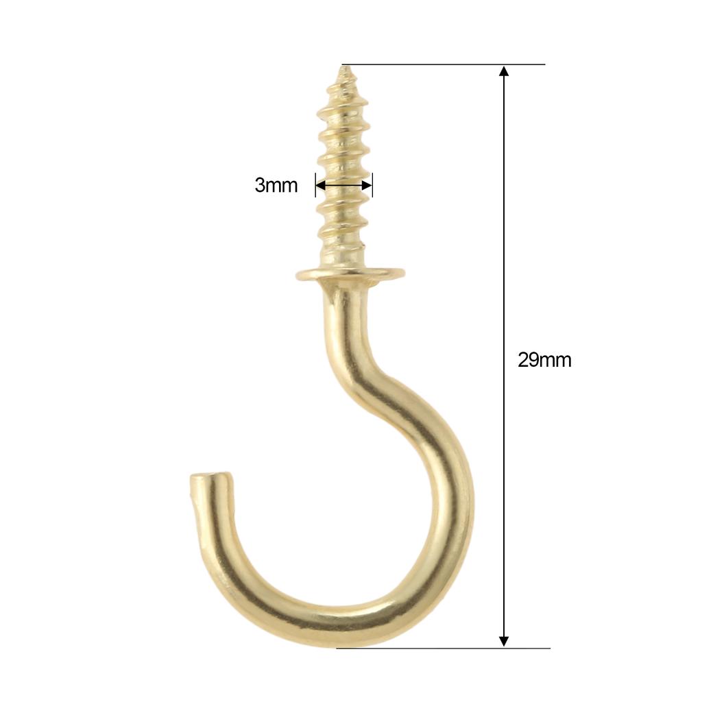 20Pcs Ceiling Cups Hook Picture Frame Lamp Light Curtain Eyebolt Screw in Spiral Hanger Self-Tapping Screw Hook 20/23/29/33/38mm