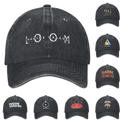 Vintage Imagine Dragons Loom Album Baseball Caps for Men Women Distressed Denim Snapback Hat Band Music Outdoor Adjustable Hats