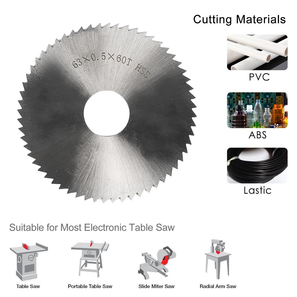 Circular Saw Blade Chainsaw Blade 2.5in 63mm Resin HSS Alloy Saw Blade 60mm Emery Saw Blade Cutting Disc Electric Saw Accessory