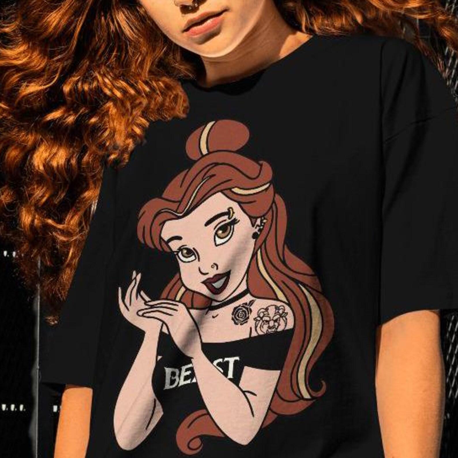 Punk Belle Shirt, Gothic Disney Princess Tee 2XL