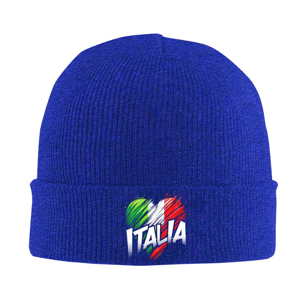 Italy Italian Flag Italia Heart Knitted Hat Womens Unisexs Skullies Beanies Winter Hats Acrylic  Casual Melon Cap