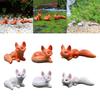 3Pcs Garden Fox Miniature Figurines Garden Decor for Outdoor Garden Yard