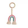 Solid Wood Ring Hanging Decoration Ins Nordic Decoration Children's Room Rainbow Ring Tassel Wooden Bead String Fun Decoration