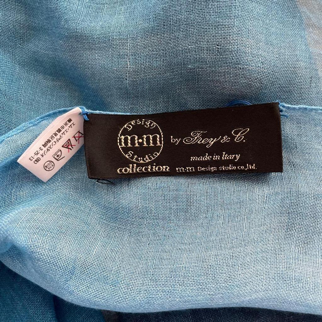 Used M:m Design Studio Large Stole Blue Made In Italy