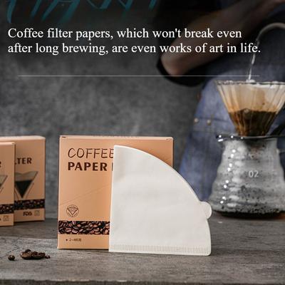 Coffee Filter Paper White Wood Pulp Conical Filter for V60 Dripper & American Coffee Maker KFS-023