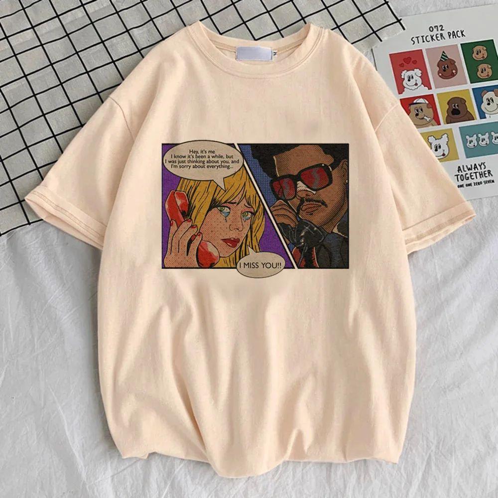 Y2K Vintage Hip Hop Tops Punk Colorful Harajuku T-shirt The Weeknd Cotton T Shirt Men's Women T Shirts Unisex