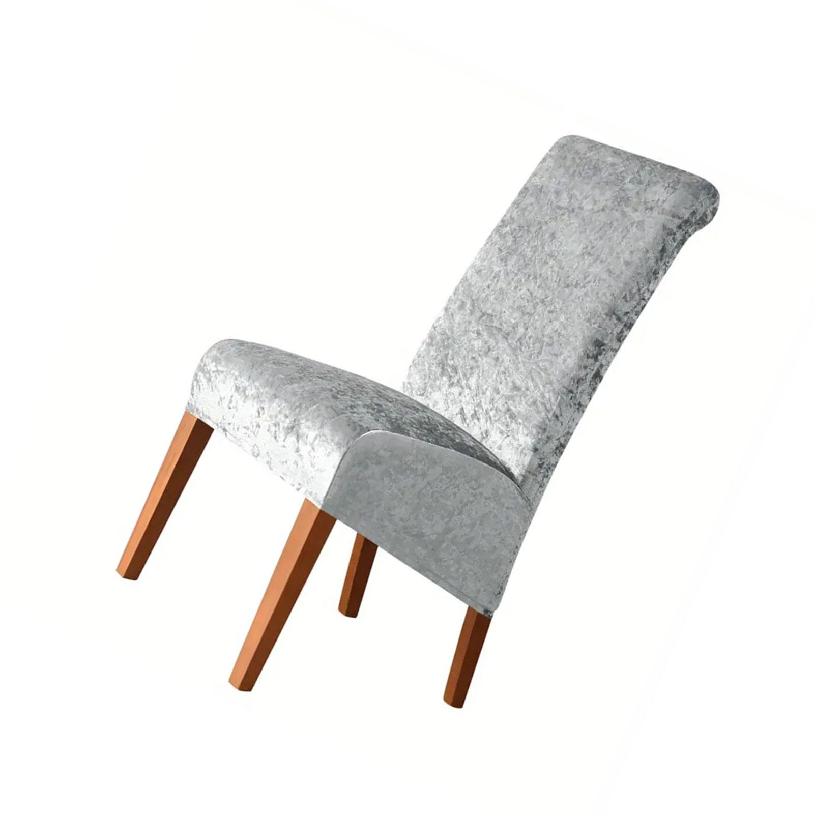 Эластичные чехлы для стульев с высокой спинкой Элегантные бархатные чехлы-накидки для стульев в столовой Защищают от износа светло-серый