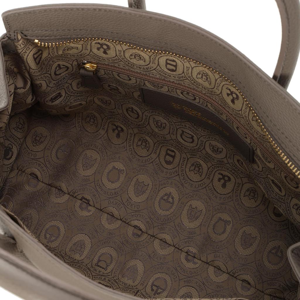 Toff & Loadstone Jolie Light Shrink (M) Handbag with Shoulder Strap, Embossed Cowhide Leather, One Size, Etoupe Greige