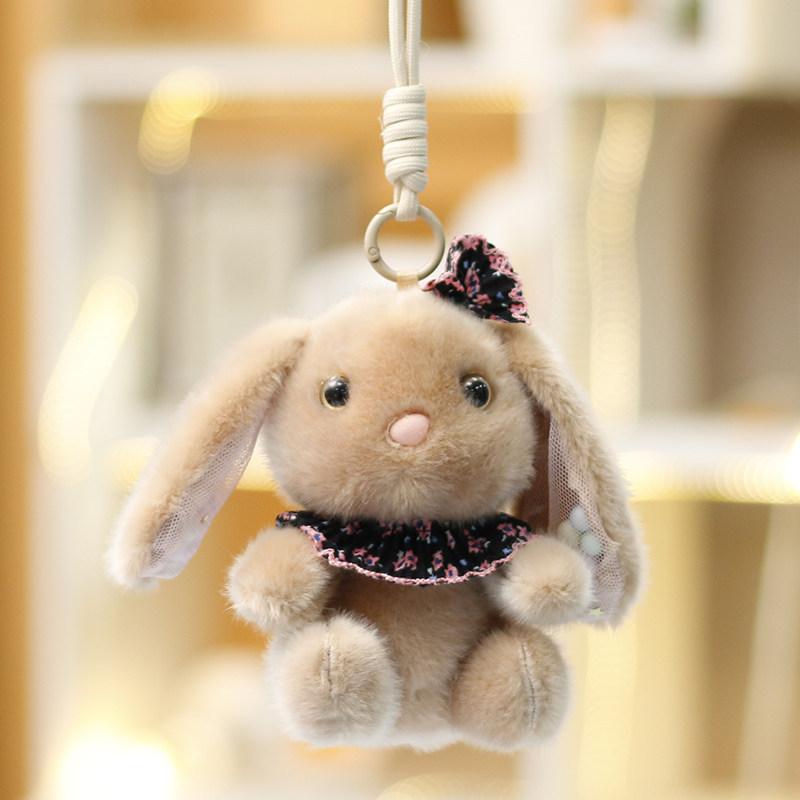 Plush Bunny Doll Keychain For Girls Gift Cute Bag Pendant Decor