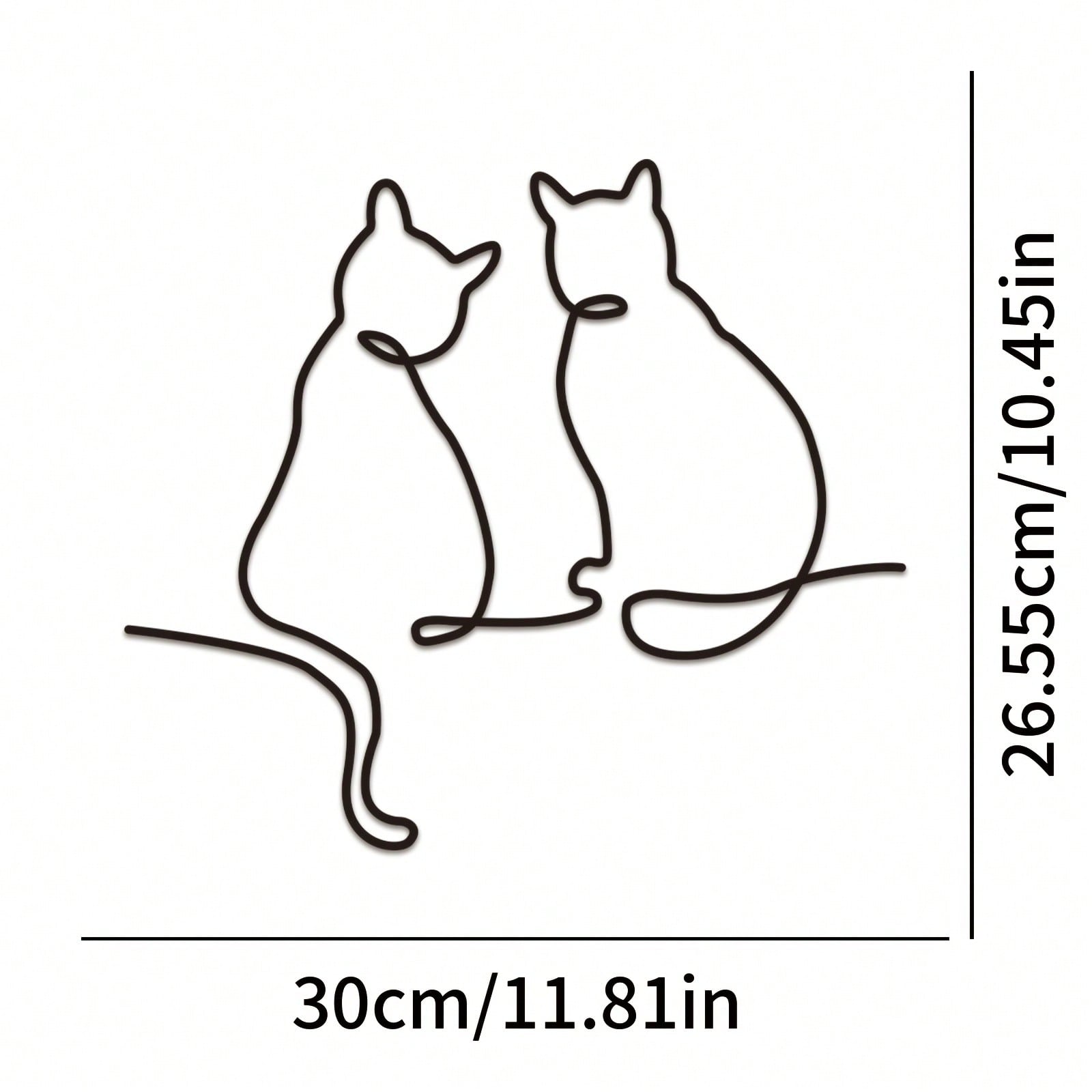 

Modern Metal Cat Wall Art Minimalist Line Design Laser Cut Silhouette Indoor Outdoor Iron Decor For Living Room Bedroom Bathroom 27x30