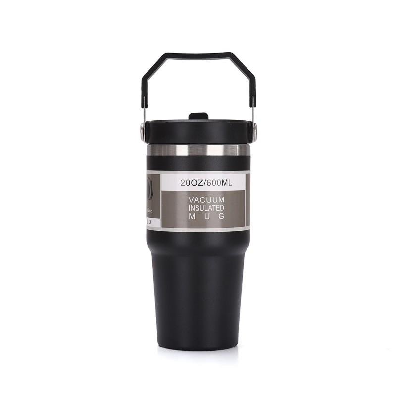 20oz Stainless Steel Vacuum Insulated Travel Mug With Straw Lid Car Office Outdoor Use