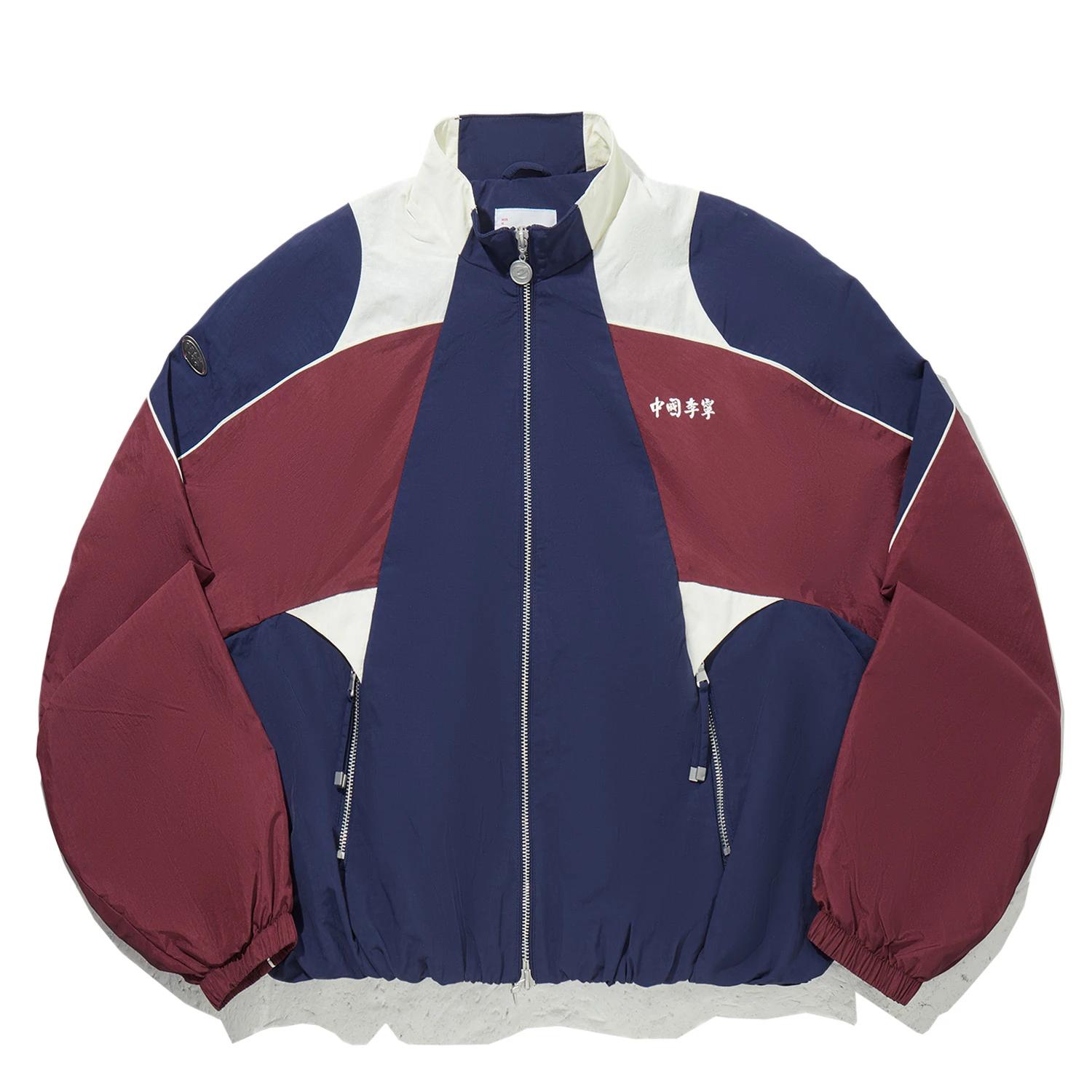 Li Ning Trench Coats Women s Deep Navy Blue/Rich Wine Red/Mother Of Pearl White Stand Collar Moderate AFDVG28-3 L