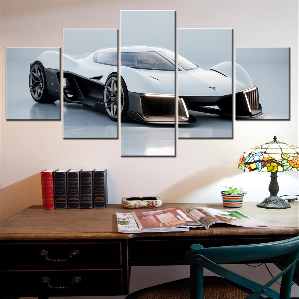 

5 Pieces Canvas Wall Arts Poster Painting Racing Cars Corvette Concept Wallpaper Interior Home Decor Picture Printing Artwork 20X35 20X45 20X55CM
