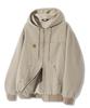 Trillion Vintage Washed Canvas Work Zip-Up Hoodie [Cream]