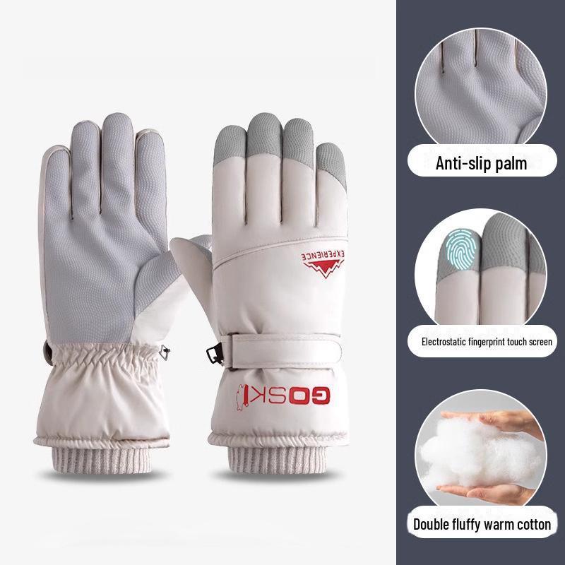 Men's & Women's Waterproof Touchscreen Ski Gloves - Warm, Cold-Proof, Fleece-Lined for Snow & Riding.