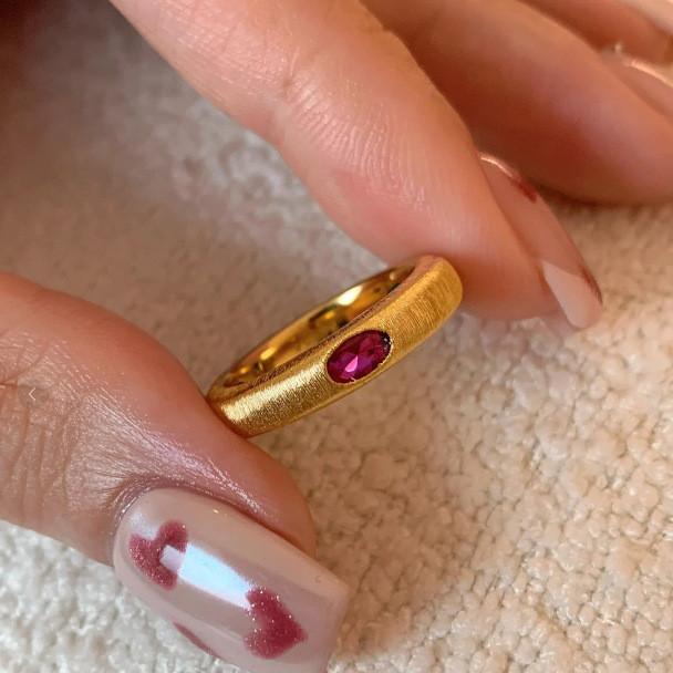 Elegant Vintage Style Gold Color Geometric Copper Adjustable Ring For Women Fashion