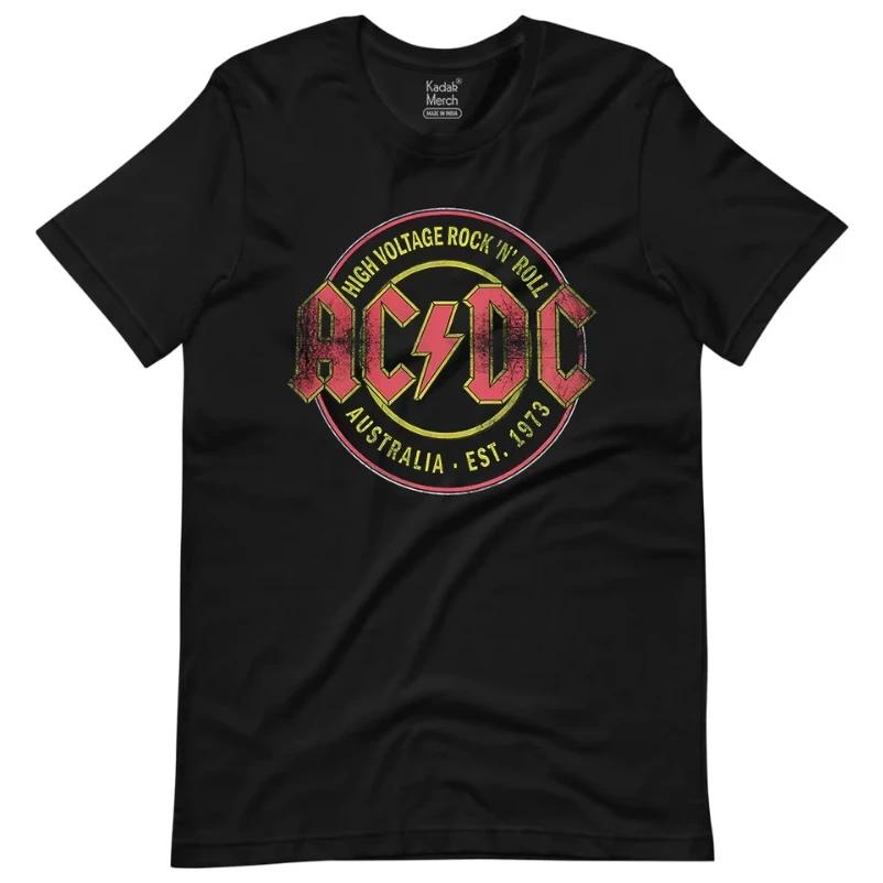 

Панк 80-х ACDC Американский винтаж Уличный винтаж Летняя мужская и женская футболка с коротким рукавом#Цвет(1) XXXXXL