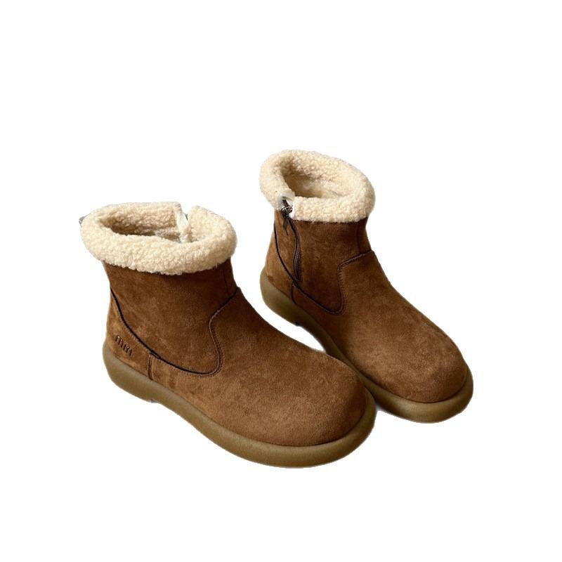 Snökängor dam nya vinterskor bär varma bomullsskor med plysch bomullsstövlar