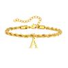 Vnox Braccialetti con Lettere A-Z per Uomo, Braccialetto a Catena Intrecciata in Acciaio Inossidabile Placcato Oro, Classico Braccialetto con Nome Regalo per Lui