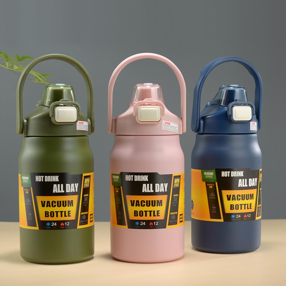 1.5L Nerezová Termo Láhev Velkoobjemová Termo Voda Přenosný Vakuový Hrnek Termoska 1500ml Izolovaný Pohár Tumbler