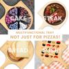 Bamboo Pizza Peel Large Wooden Pizza Spatula Paddle Pizza Cutting Board with Comfy Handle for Baking Cutting Bread Fruit