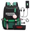 Zaino Stranger Things Stranger con Ricarica USB Borsa Scolastica per Studente di Scuola Media Astuccio Set da Due Pezzi