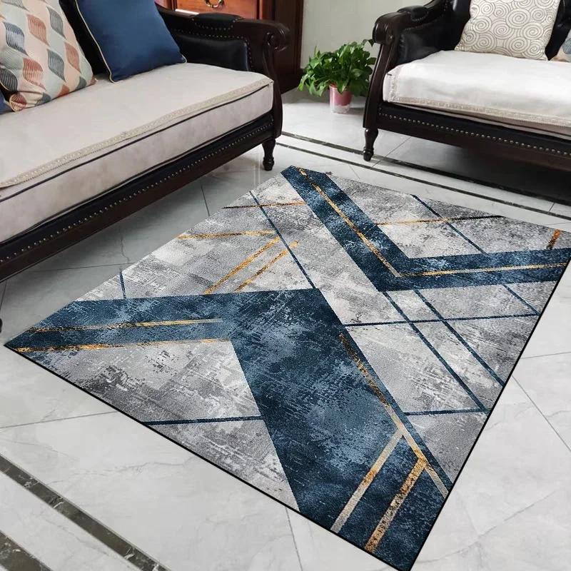 Light Luxury Geometry Carpets Modern Living Room Large Area Rugs Home Sofa Chair Side Soft Mat Room Decor Doorway Hallway Carpet
