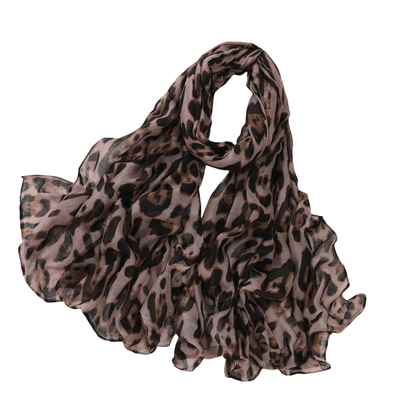 

180cm Leopard Print Scarf Fashionable Neck Wrap Shawl Comfortable & Breathable for Women Daily Commute Parties Travel A