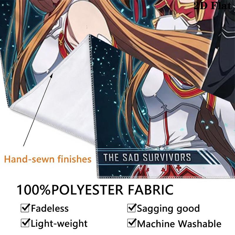 Sword Art Online Wall Tapestry Aesthetic Wall Hanging Printed Fabric Blanket Decorative Tapestries for Bedroom Living Room Home Decor