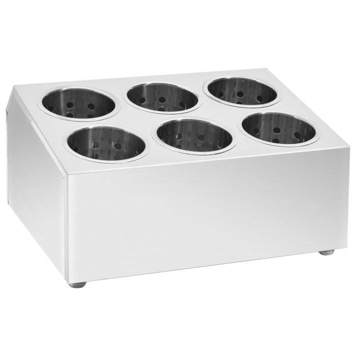 VidaXL Porte-couverts 6 grilles Carré Acier inoxydable