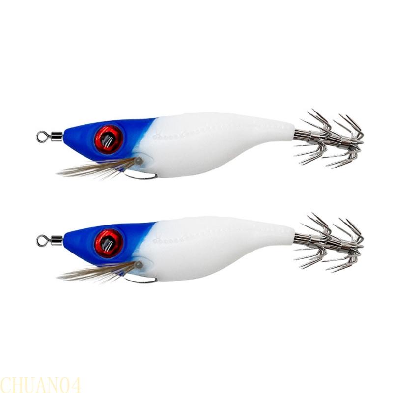 A1A2 Assorted Color Round Belly Fishing Baits Artificial 3D Fishing Squid Jig Lures