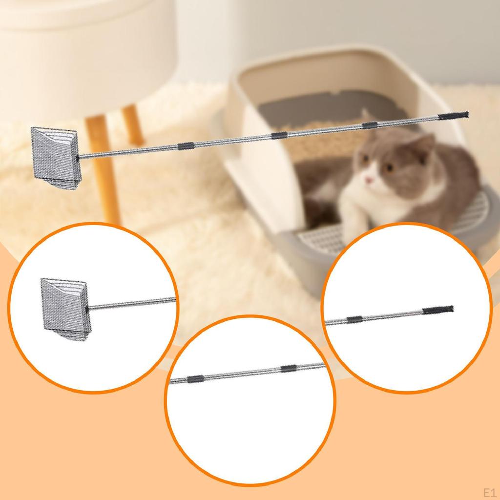 Cat Litter Extended Handle Cleaning Tool Premium Stainless Steel Versatile Metal Pooper Lifter