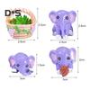 4Pcs Elephant Figurine Exquisite Realistic Resin Micro Landscape Decor Animal Miniature