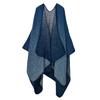 European & American Fashion Jacquard Shawl: Autumn/Winter Warm, Imitation Cashmere, Slit Design, Thickened, Trendy Shoulder Wrap
