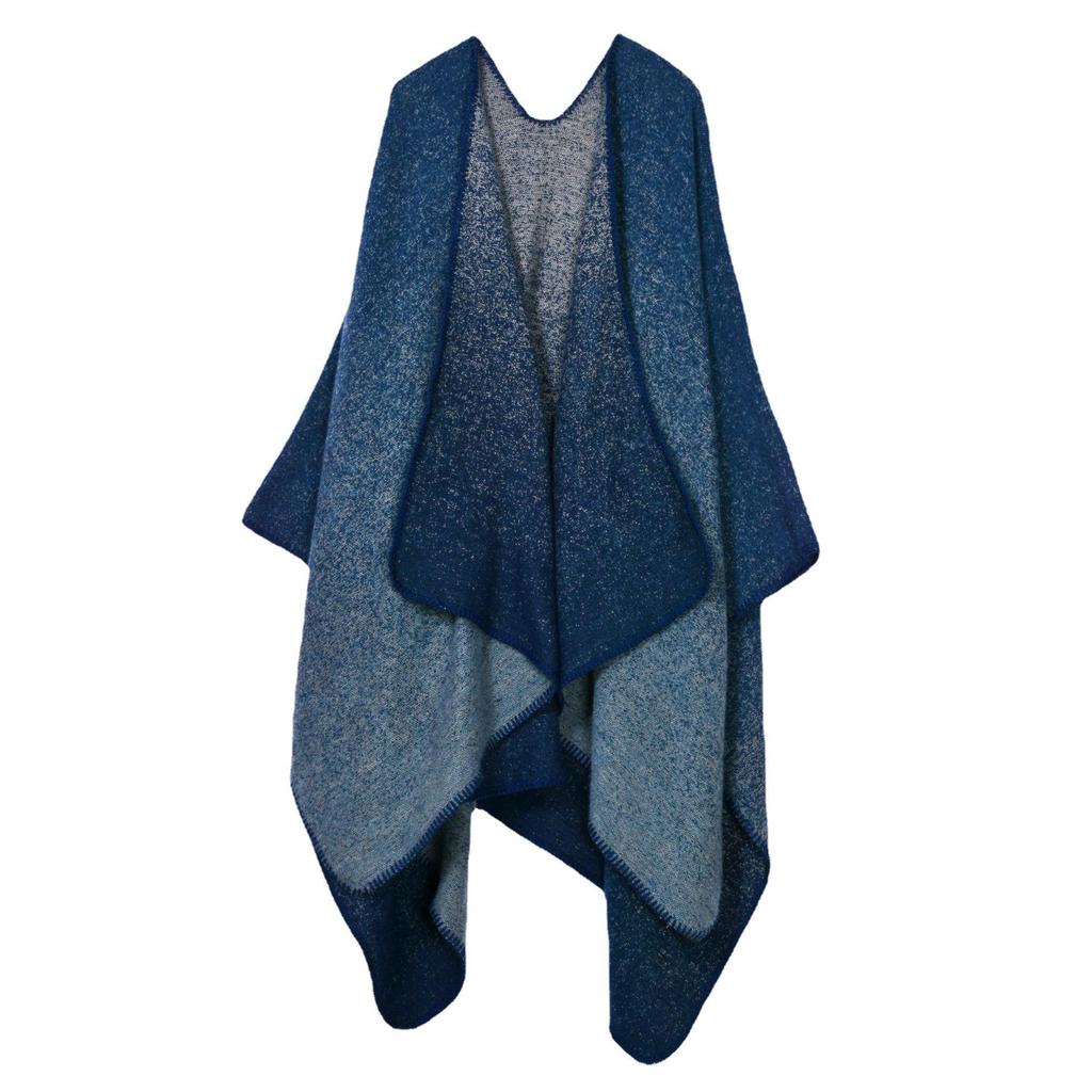European & American Fashion Jacquard Shawl: Autumn/Winter Warm, Imitation Cashmere, Slit Design, Thickened, Trendy Shoulder Wrap