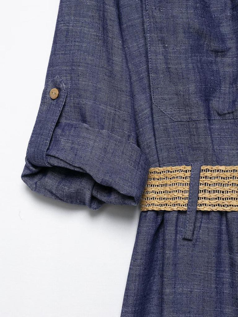 TAOP&ZA Women's Elegant Summer Midi Dress with Belt