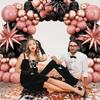 Retro Pink Balloons Garland Black Rose Gold Ballon Arch Kit Black Rose Gold Explosion Star Foil Globos Wedding Shower Decoration