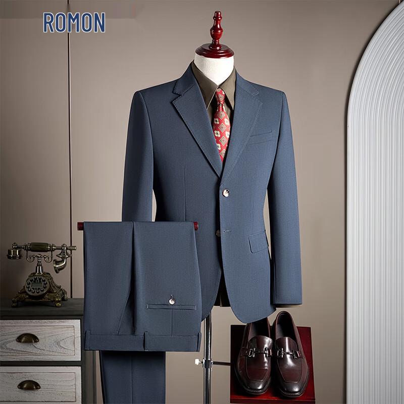 Romon Men's Business Casual Two-Piece Suit