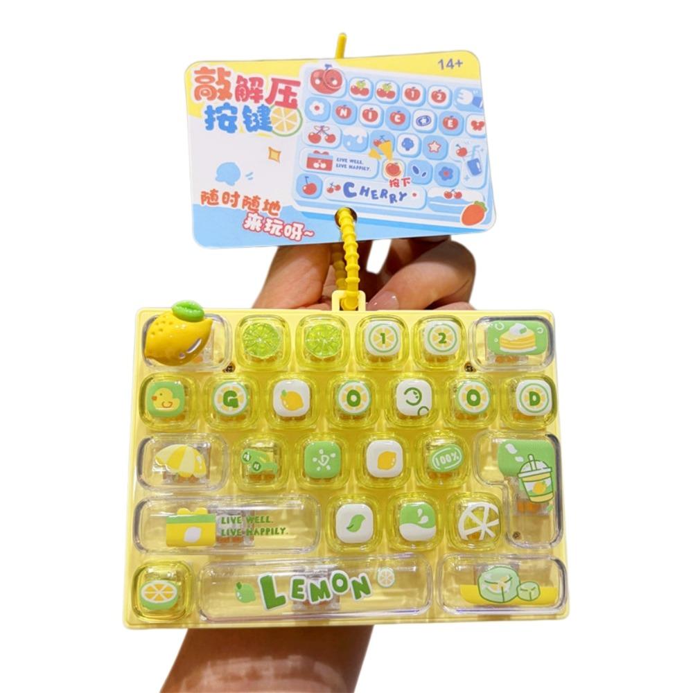 26-Key Mini Keyboard Pendant Transparent Dual-Tone Keyboard Keychain Kids Bag Pendant
