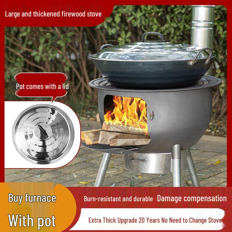 Large Portable Energy-Saving Firewood Stove for Outdoor and Household Use